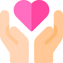 illustration of hand holding a heart in the middle