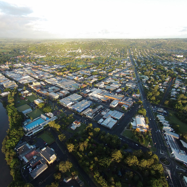 aerial photo Lismore Painters